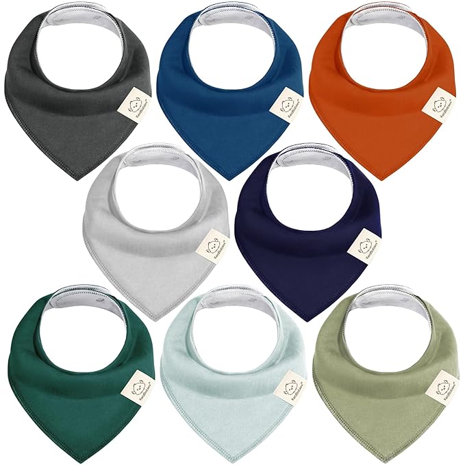 8-Pack Organic Baby Bandana Bibs by KeaBabies