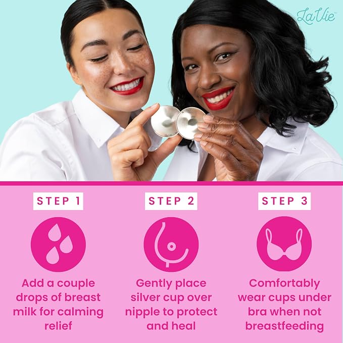 LaVie Silver Nursing Cups, Soothing Protection - Image 6