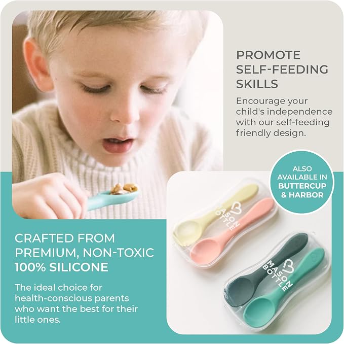 Mason Bottle Silicone Baby Spoons – BPA-Free Feeding Utensils - Image 6