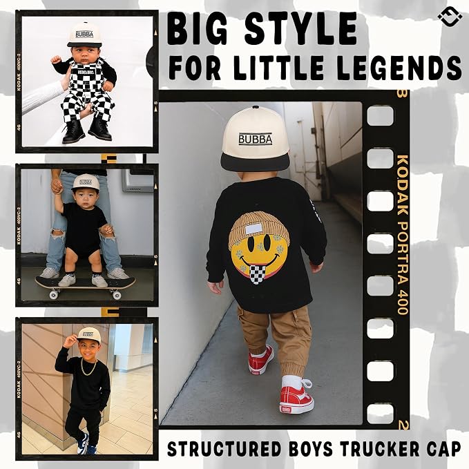 Funky Junque Premium Kids Trucker Hat Vintage Snapback Baseball Cap - Image 2