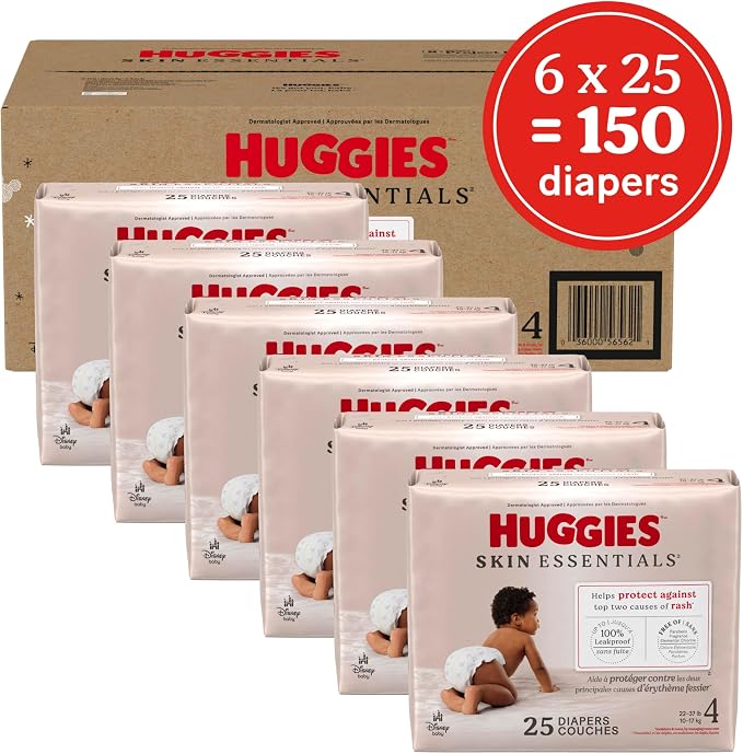 Huggies Size 4 Diapers, Skin Essentials Baby Diapers, Size 4, Packaging May Vary - Image 2