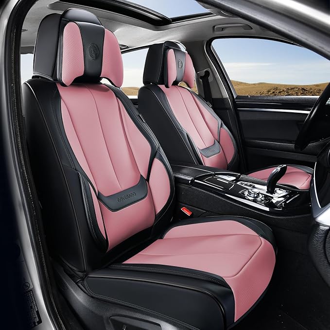 Coverado Universal Seat Covers Front, Waterproof Nappa Leather Car Seat Covers by COVERADOAUTO
