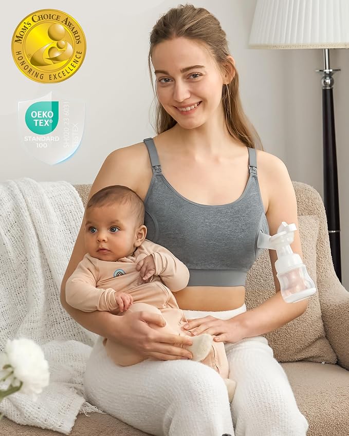 Momcozy Hands Free Pumping Bra, Adjustable Breast-Pumps Holding and Nursing Bra - Image 6