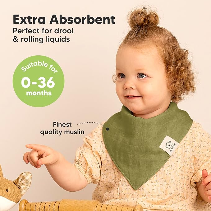 8-Pack Muslin Baby Bibs for Boys, Girls - Image 2