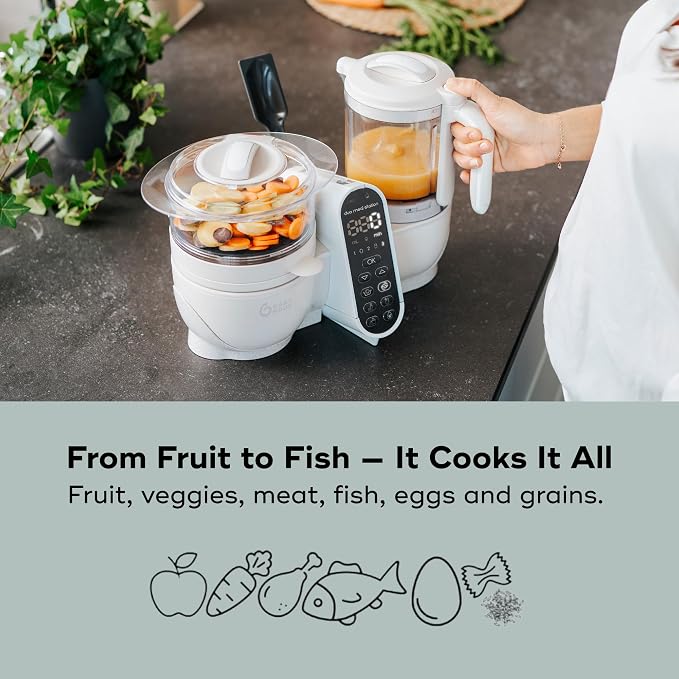 Babymoov Duo Meal Station 6 in 1: Multi-Speed Baby Food Maker Steamer and Puree - Image 7