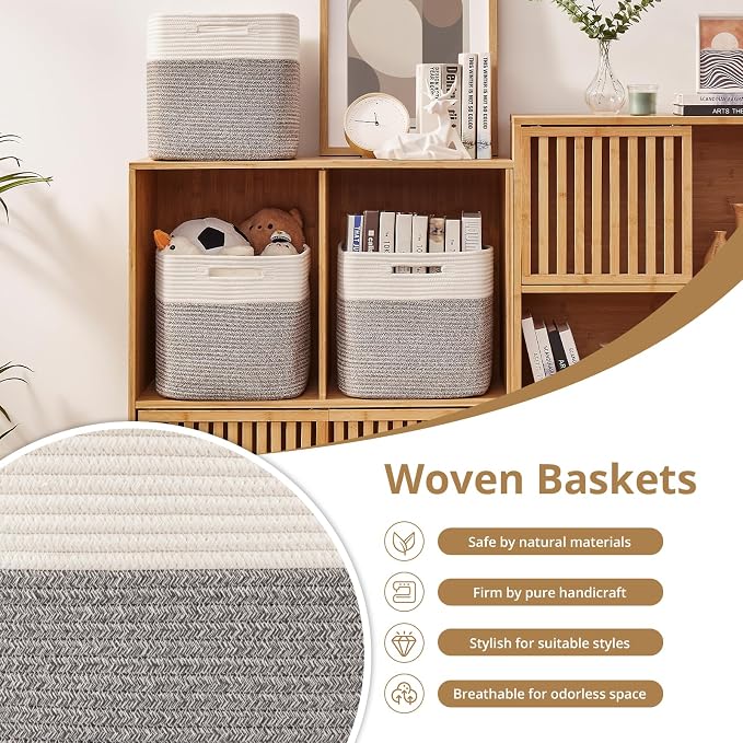 OIAHOMY 13 Kallax Inch Cube Storage Bins, Kallax Insert Storage Baskets - Image 5
