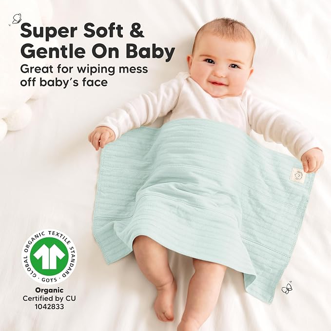 KeaBabies Organic Cotton Burp Cloths Baby Girl, Boy - Image 4