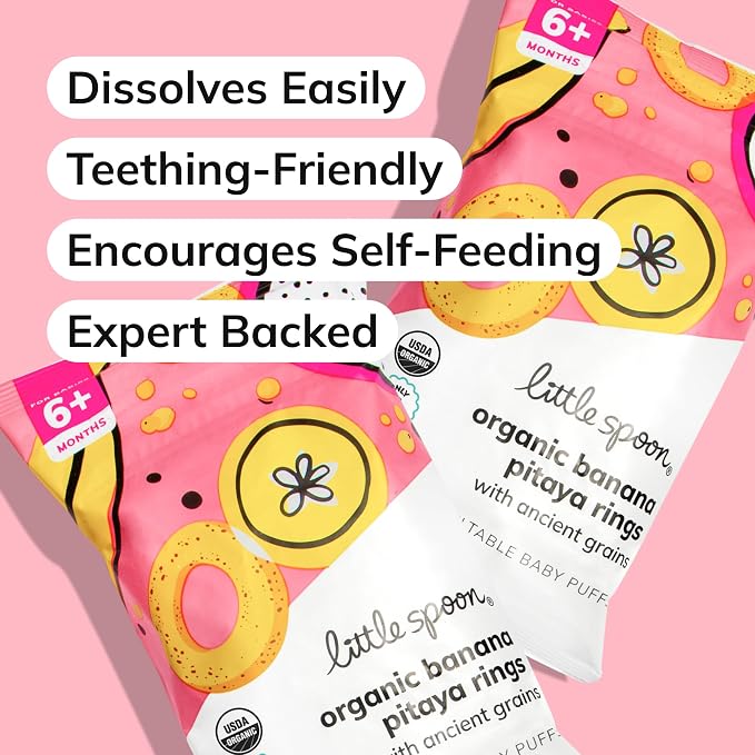 Little Spoon Banana Pitaya Meltable Baby Puffs, Organic Corn Quinoa Sorghum - Image 6