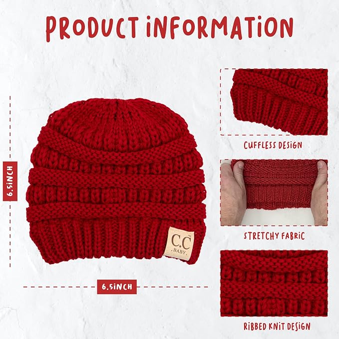 Funky Junque Baby Winter Hat – Cute Newborn Hats, Cozy Warm Infant Beanie - Image 3