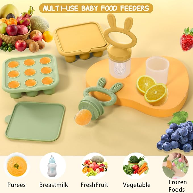 WAJIAYON Baby Breastmilk Popsicle Molds & Baby Fruit Feeder, Baby Food Freezer - Image 7