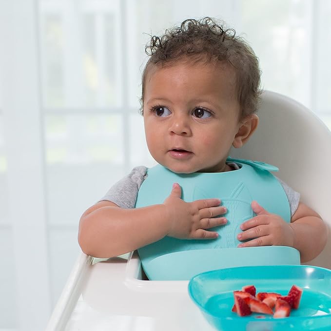 Dr. Brown's Baby Bib with Adjustable Collar and Fox Design, 100% Silicone & - Image 4