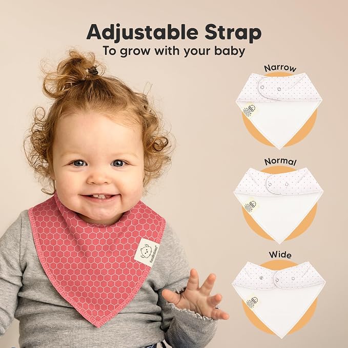 KeaBabies 8-Pack Organic Baby Bandana Bibs - Image 3