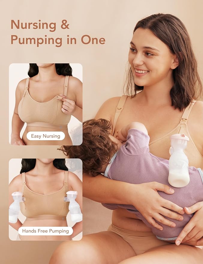 Pumping Bra Hands Free Zip Opening Seamless Nursing Bras - Image 4