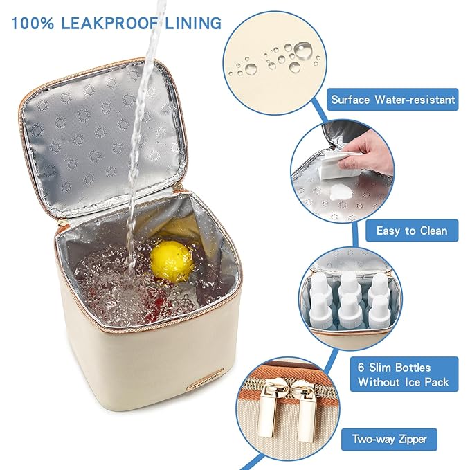 Breastmilk Cooler Bag with Ice Pack Fits 4 Baby Bottles Up to 9 Ounce, Baby - Image 2