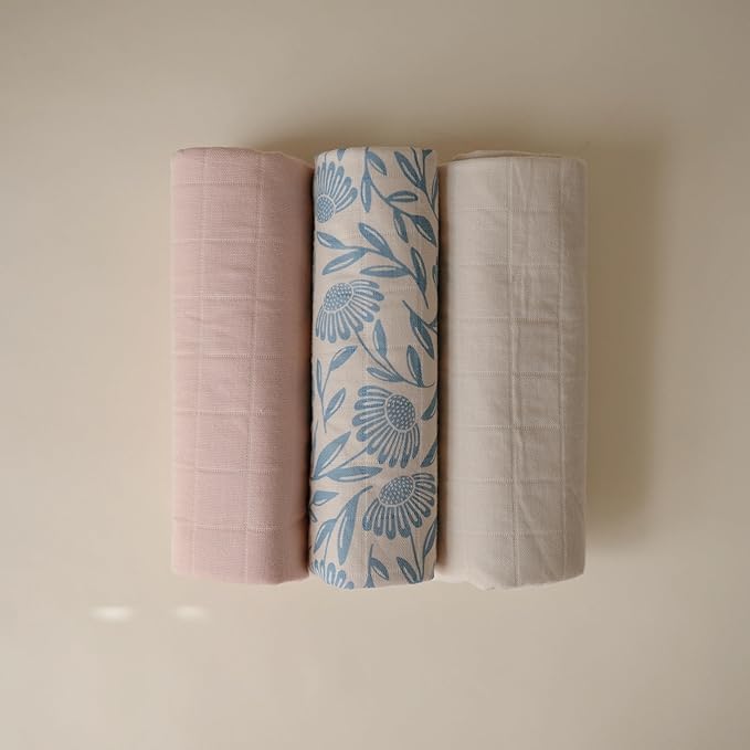 mushie Waterproof Changing Pad Liners | 100% Organic Cotton | Set of 3 - Image 2