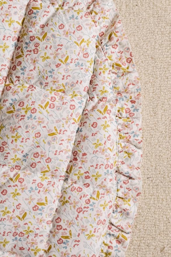 Pehr Baby Play Mat, Floret | Ultra-Soft Quilted 100% Cotton Exterior - Image 2