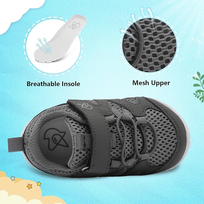 LeIsfIt Baby Shoes Boys Girls First Walking Shoes Non-Slip Toddler Breathable - Image 2