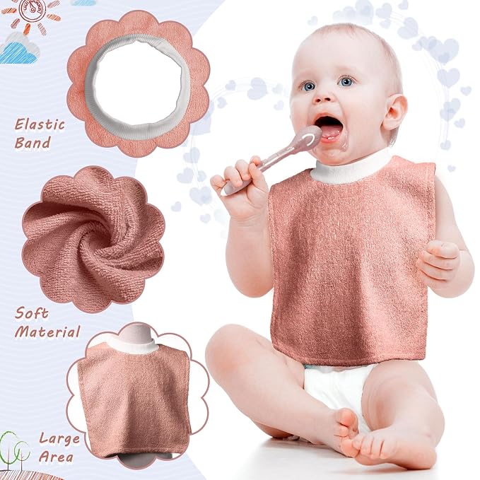 6 Pcs Pullover Baby Bibs Cotton Terry Toddler Absorbent Infant - Image 4