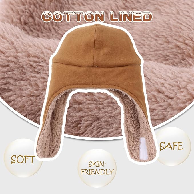 Bear Baby Winter Hat Toddler Earflap Beanie Unisex Infant Snow Cap Warm Fleece - Image 3