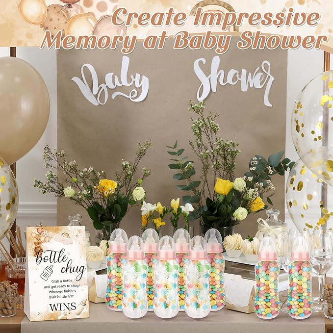 TrelaCo Cool Baby Shower Games Sets 12 Pcs Feeding Bottles - Image 6