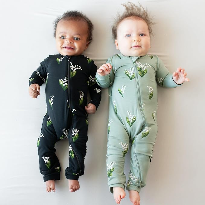 KYTE BABY Unisex Rayon Made From Bamboo Zippered Rompers 0-24 Months - Image 2
