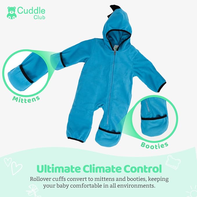Cuddle Club Fleece Baby Bunting Bodysuit - Image 3