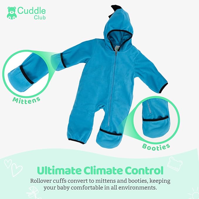 Cuddle Club Fleece Baby Bunting Bodysuit - Image 3