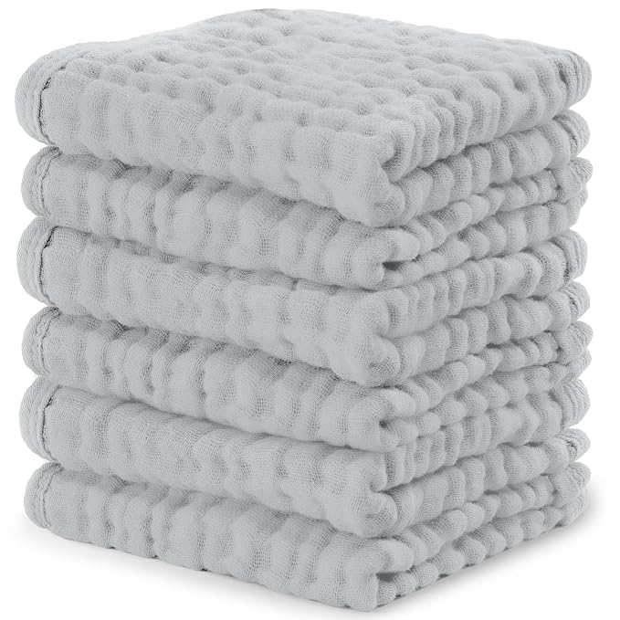 Comfy Cubs Muslin Baby Washcloths 6 Pack by ComfyCubs
