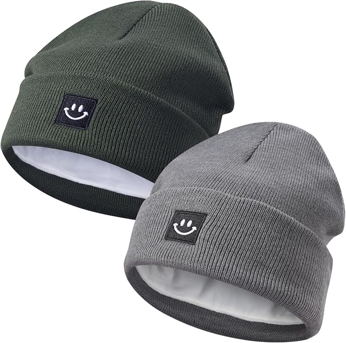 MaxNova 2 Pack Baby Beanie Fleece Lined Knit Toddler Hat by MaxNova