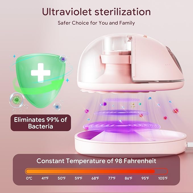 Breast Pump Hands Free, Smart Heated Base Promotes Milk Production, 40dB Quiet - Image 2