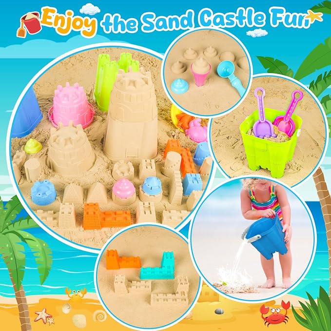 Beach Toys for Kids Toddlers, Sand Castle Toys - Image 4