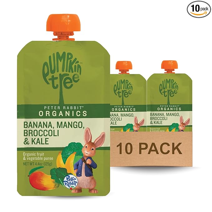 Pumpkin Tree Peter Rabbit Organics, and Kale, 4 Squeeze Pouch, Broccoli & Kale by PumpkinTree