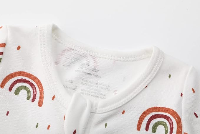 O2 BABY Baby Boys Girls Organic Cotton Zip-Front Sleeper Pajamas, Footed Sleep - Image 4