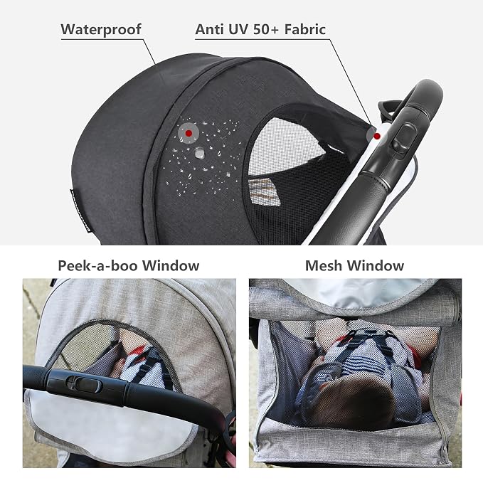 Beberoad Love R2 Small Travel Stroller Compact Strollers Foldable Lightweight - Image 3