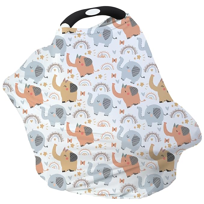 Breathable Car Seat Cover for Babies – Multi-Purpose Soft Rayon Nursing Cover by Meetjoy