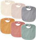 6-Pack Muslin Baby Bibs for Unisex Boys Girls, Cotton Baby Drool Bibs, Drooling by POIKSHARK