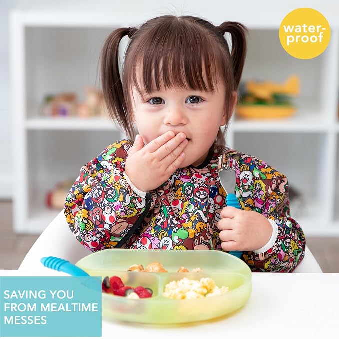 Bumkins Sleeved Bib for Girl or Boy, Baby and Toddler for 6-24 Mos, Essential - Image 2