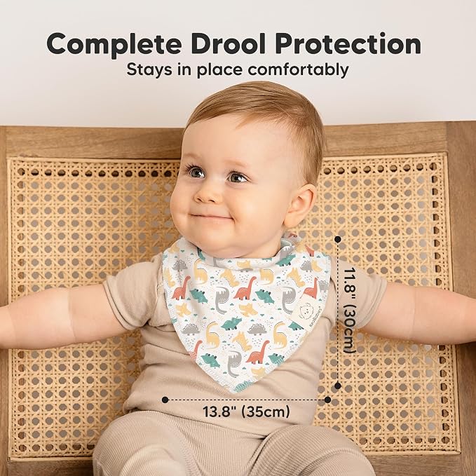 8-Pack Organic Baby Bandana Bibs - Image 5