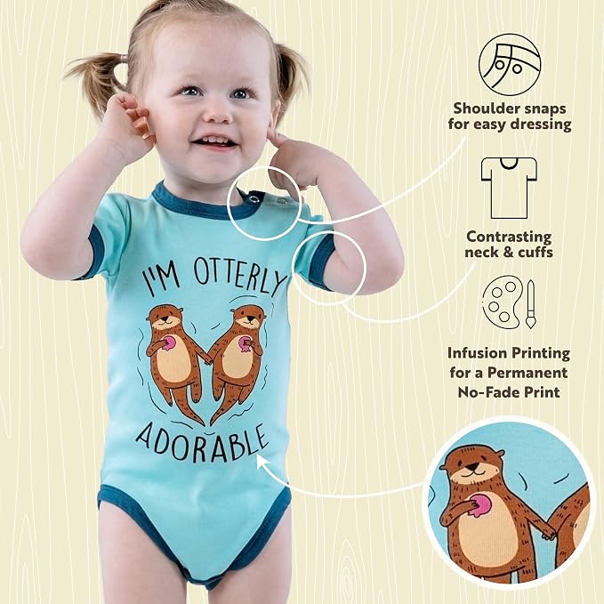 Lazy One Cute Unisex Baby Bodysuit, Cute Animal Designs, 6-18 Months - Image 6
