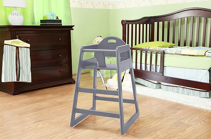 Wooden High Chair for Baby & Toddler – Restaurant-Style Stackable HighChair - Image 5