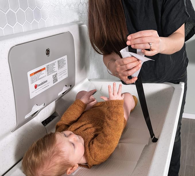 Foundations Ultra Horizontal Wall Mounted Baby Diaper Changing Station - Image 9