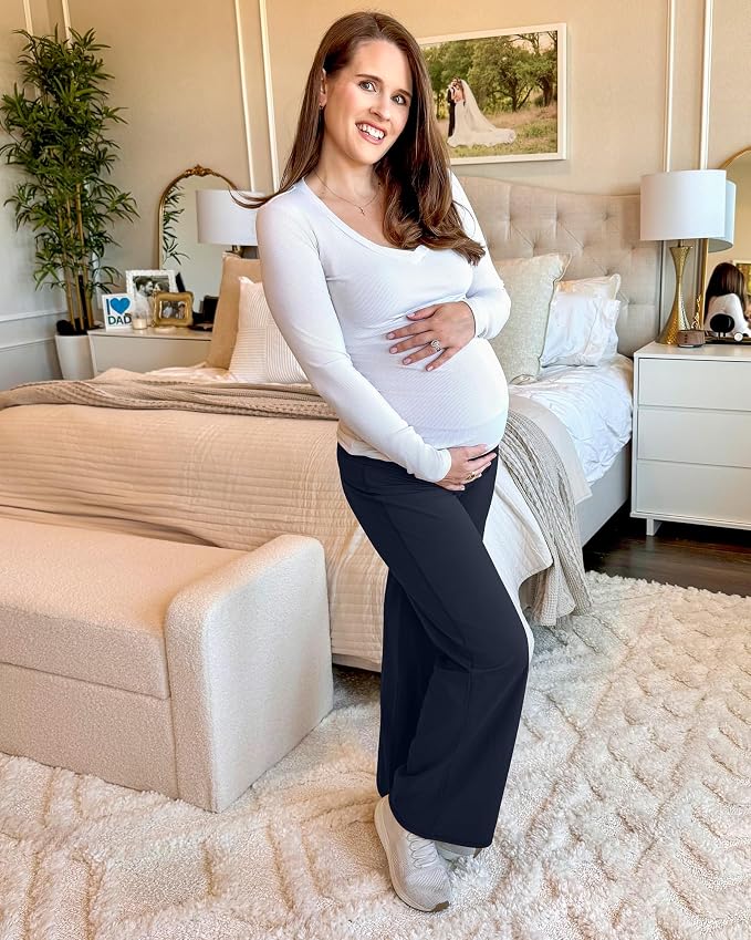 G4Free BareFeel Maternity Dress Yoga Pants Over The Belly Stretchy Work Slack - Image 4