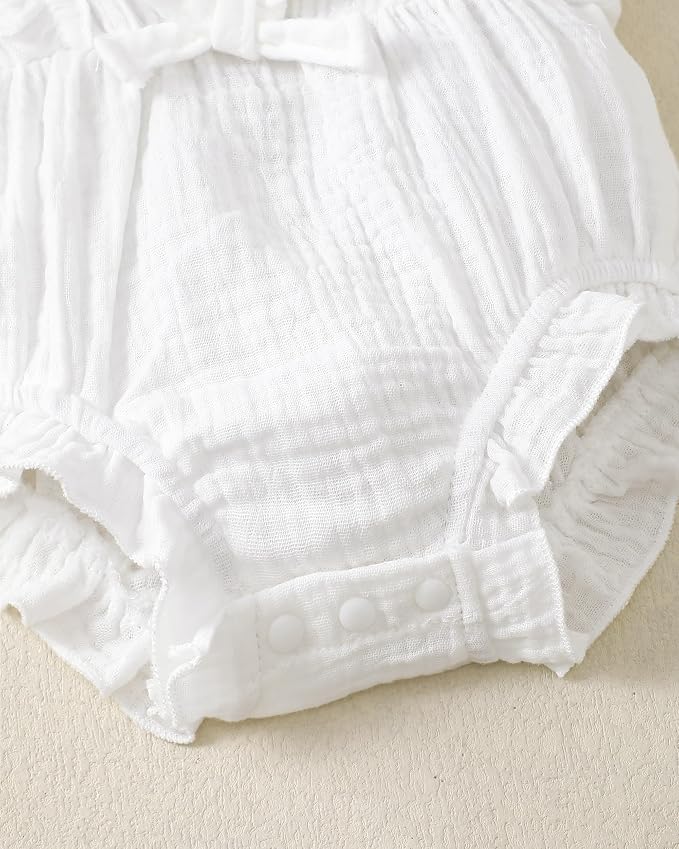 Renotemy Newborn Infant Baby Girl Clothes Rompers Summer Jumpsuits Short Sleeve - Image 4