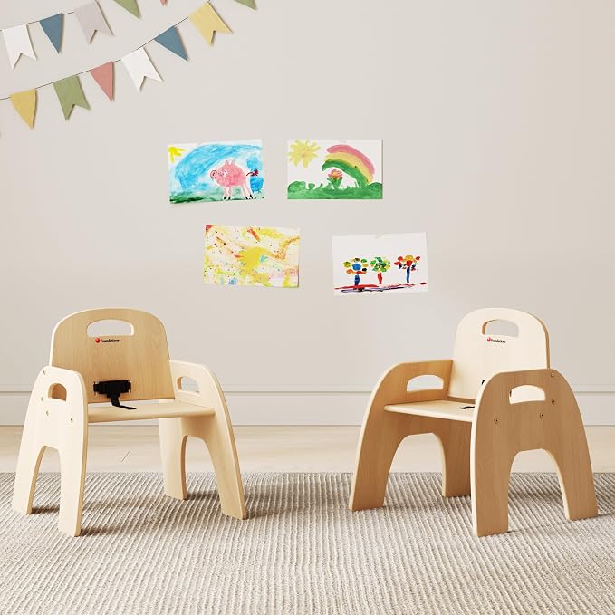 Foundations Simple Sitter Low Wood Feeding Chairs Multipack, Wide No-Tip Base - Image 2