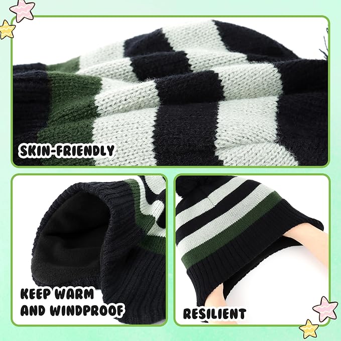 Duoyeree Kids Beanie Hat for Boys Girls Pom-pom Kint Hats Cozy Lining Winter - Image 5