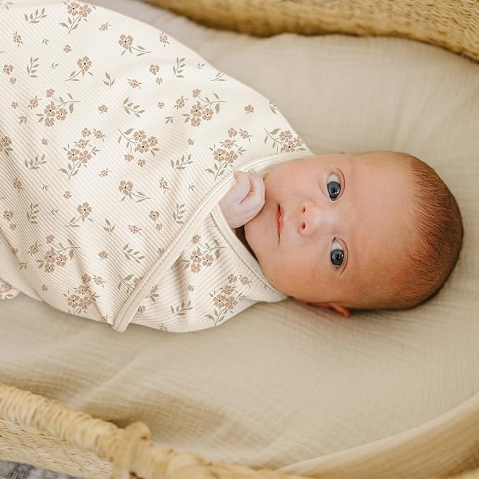 Konssy Knit Baby Blanket 2 Pack, Soft Ribbed Swaddle Receiving Blankets - Image 3