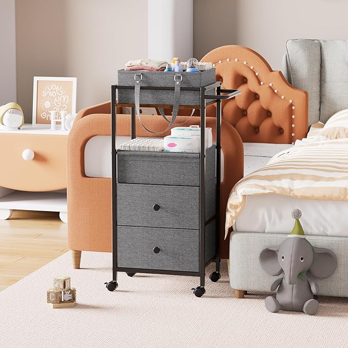 Baby Diaper Caddy Organizer Cart - Image 7