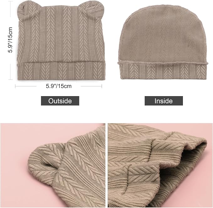 DRESHOW BQUBO 6 Pack Baby Hats for Boys Girls Unisex Baby Hat Soft Knit Cap - Image 7
