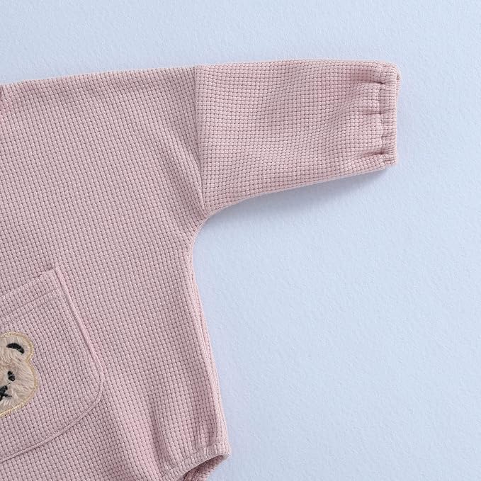 Douhoow Cute Baby Sweatshirt Romper Waffle Knit Baby Clothes Infant Girl Boy - Image 6