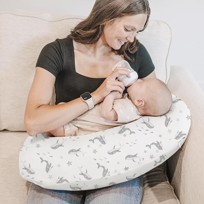Konssy 2 Pack Nursing Pillow Covers, Stretchy and Soft Nursing Cover - Image 6